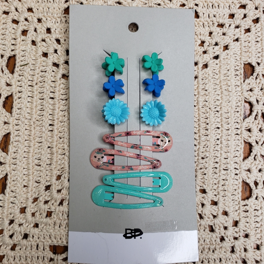 BP barrettes hair clips floral new